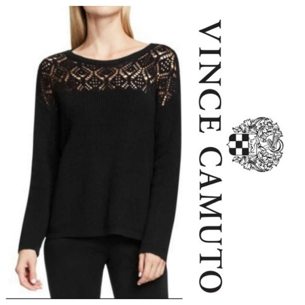 VINCE CAMUTO crewneck black sweater